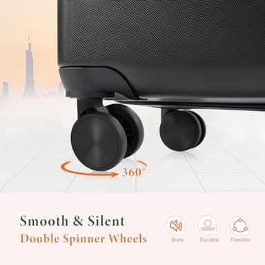 Sweetcrispy 28 inch Luggage, Hard Shell ABS Suitcase with TSA Lock, Black - Image 4