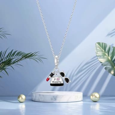 JIAYIQI Lipstick Bag Charms for Pandora 925 Sterling Silver Charms for Bracelet Necklaces Enamel Sunglasses Dangle Pendant Jewelry for Women - Image 7