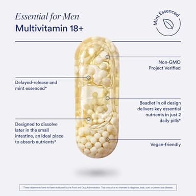 Ritual Multivitamin for Men 18+ with Zinc, Vitamin A and D3 for Immune Function Support*, Omega-3 DHA, B12, K2, Gluten Free, Non-GMO, Vegan, Mint Essenced, 30 Day Supply - Image 5
