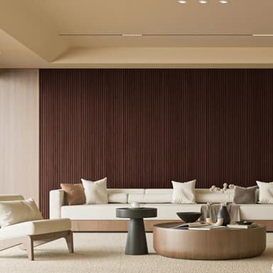 Art3d Slat Wood Wall Paneling for Interior and Ceiling Decoration - Pack of 4pcs + 1pc End-Trim, Size 108 x 5.7in.- Walnut - Image 10