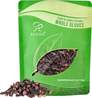Soeos Whole Cloves 4 oz, Gluten Free, Non GMO, Kosher, Fresh Hand Picked Cloves, Great for Food and Tea - Image 1