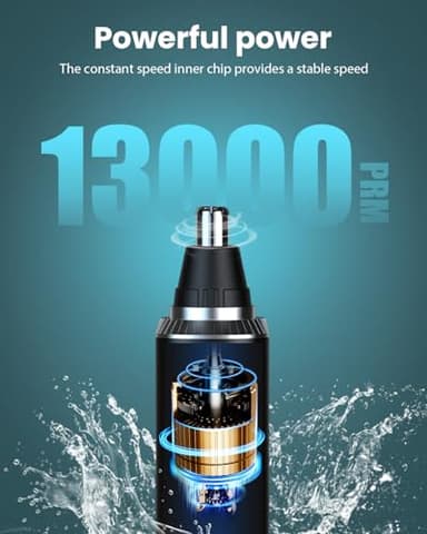 Ginity LED Display Ear and Nose Hair Trimmer Clipper for Men Women,2025 Rechargeable 2 in 1 Professional Painless Eyebrow & Facial Hair Trimmer with Powerful Motor and Dual-Edge Blades (Black) - Image 4