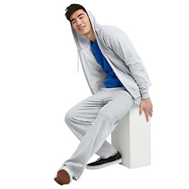 Hanes Men's Full-Zip Eco-Smart Hoodie, ash, Large - Image 6