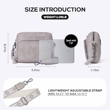 POIUGOYA Crossbody Purses for Women Trendy,Vegan Leather Medium Crossbody Bag,Women's Crossbody Travel Purse Built in Wallet - Image 3