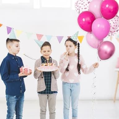 68Pcs Pink Balloons Kit 12 Inch Metallic Pink Balloon, Pink Confetti Balloon and Baby Pink Party Balloons with Ribbons for Birthday, Wedding, Baby Shower, Graduation Decorations. - Image 6