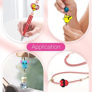 12Pcs Cute Cartoon Focal Beads for Pens, Cartoon Silicone Focal Beads for Making DIY Bead Pens Keychain Jewelry (Cartoon-B) - Image 5