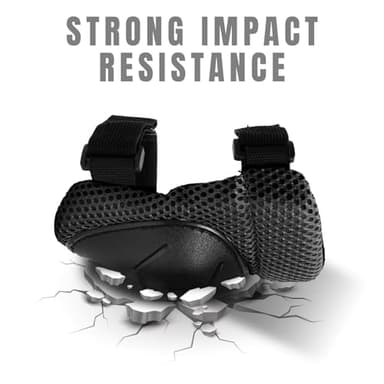 GEQID Kids Knee Pads Elbow Pads Wrist Guards Set ,Protective Gear for 4-6-12 Boys Girls Roller Skating Scooter Skateboarding Bike (Black, Free Size (4-12 Years or 40-80lbs)) - Image 3