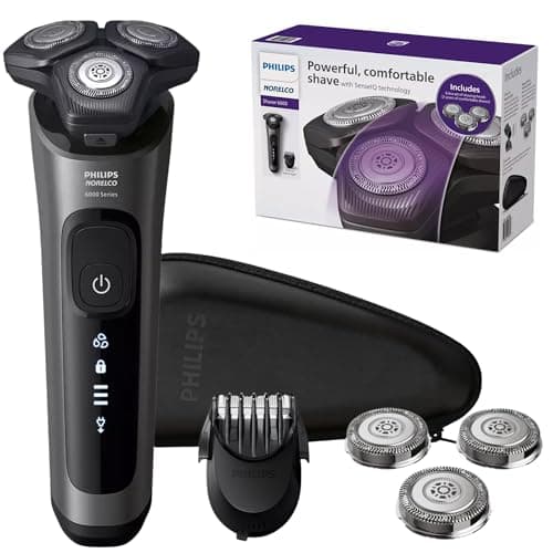 Philips Norelco Electric Shavers for Men, Rechargeable Wet/Dry Electric Shaver with SenseIQ Technology, Cordless Electric Razors for Men with Pop-up Trimmer, Travel Case - Image 1