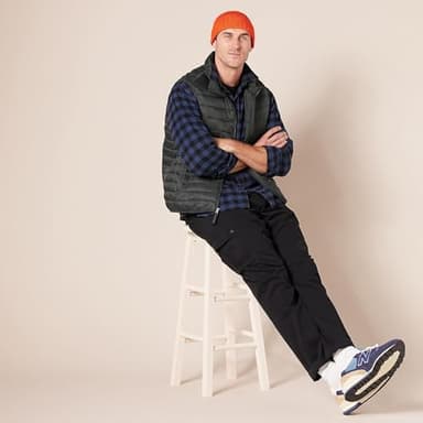 Amazon Essentials Men's Lightweight Water-Resistant Packable Puffer Vest, Dark Grey, Large - Image 8