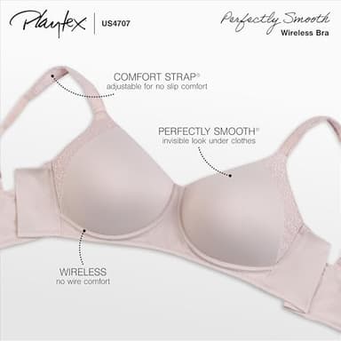 Playtex Secrets Women's Perfectly Smooth Full-Coverage Wireless T-Shirt Bra for Full Figures - Image 4