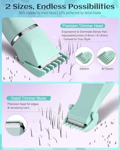 Waterproof Bikini Trimmer Women Electric Razor for Pubic Hair Women's Foil Shaver Rechargeable Shaver Removal with Snap-in Ceramic Blades IP7X Washable Head,Wet and Dry Use,Green - Image 5