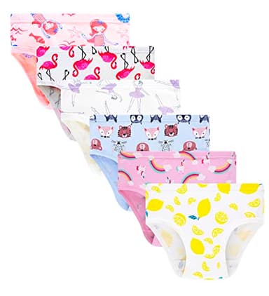 Barara King Girls Undies Cotton Panties Little Toddler Soft Underwear Briefs kids (Pack of 6) Size 4 - Image 1