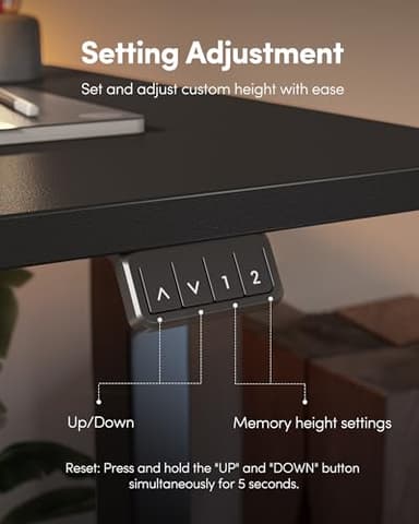 FEZIBO Electric Standing Desk, Height Adjustable Stand up Desk, 40 x 24 Inches Sit Stand Home Office Desk, Computer Desk, Black - Image 7