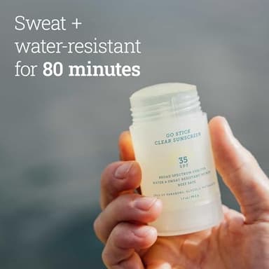 Oars + Alps Clear Face Sunscreen Stick, SPF 35 Travel Sunscreen Roll On for Face & Body, SPF Stick with Vitamin E & Antioxidants, Water & Sweat Resistant, All Skin Types, Moisturizing, 1.7oz, 1pk - Image 4