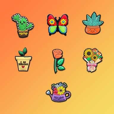 21Pcs Spring Charms for Croc Clog Shoes Decoration, Flowers Butterfly Bee Garden Charms Accessories for Shoe - Image 5