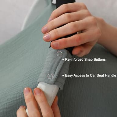 100% Muslin Cotton Car Seat Cover Baby, Carseat Canopy Cover, Universal Fit Stroller Covers for Boys and Girls (Roman Green) - Image 6