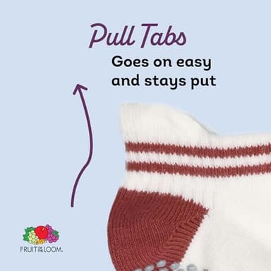 Fruit of the Loom Cotton Grip Socks for Baby and Toddler - Cool Blue (2-4 Years) - Image 5