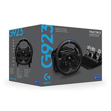 Logitech G923 Racing Wheel and Pedals, TRUEFORCE up to 1000 Hz Force Feedback, Gaming Steering Wheel PS5, PS4, PC, Mac, Genuine Leather- Black - Image 10