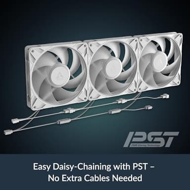 ARCTIC P14 Pro A-RGB (White) - Powerful Premium Fan, 140 mm PWM Fan with Y-Cable Splitte, 400-2500 RPM, 0 RPM <5% PWM, 5V Digital RGB, Fluid Dynamic Bearing - White - Image 6