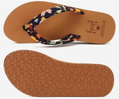 KuaiLu Womens Yoga Mat Flip Flops Comfortable Arch Support Ladies Summer Beach Pool Cushion Walking Thong Sandals Orthotic Slip on Outdoor Slides Travel Essentials Outfits Slippers Shoe Khaki Size 6.5 - Image 7