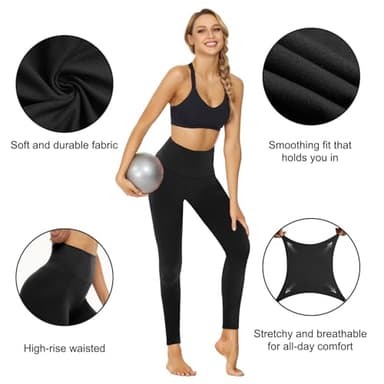 TNNZEET 7 Pack Leggings for Women - High Waisted Yoga Pants Black Leggings Women Full Length - Image 4