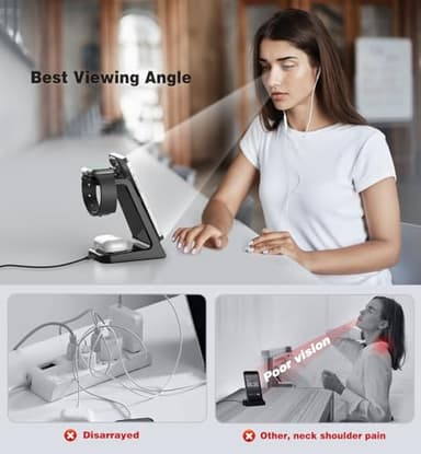 3 in 1 Magnetic Wireless Charging Station Apple 20W Charger Stand Magnetic Wireless Charger for iPhone 16 15 14 13 12 Pro/Pro Max/Plus/Mini AirPods 2/3/Pro iWatch Ultra/8/7/SE/6/5/4/3/2 (3 in 1) - Image 3