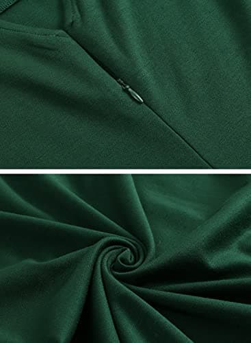 HELYO Wedding Guest Dresses for Womens Elegant Ruffle Sleeves V-Back A-Line Cocktail Party Semi Formal Dress with Pockets 842 Dark Green L - Image 5
