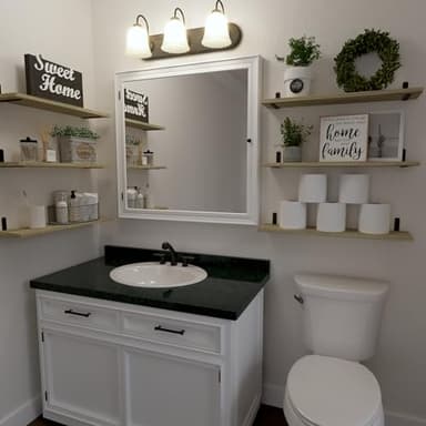 WOPITUES Wood Floating Shelves Set of 6, 24 inch Long Floating Shelves for Wall Decor, Farmhouse Shelf for Bedroom, Bathroom Storage Shelves, Book Shelves for Living Room - Rustic Brown - Image 2