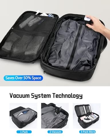 Zurligi Vacuum Backpack Travel - Extra Large 70 Expandable Airback Vacuum Seal Compression Backpack with Pump, Vacpack, Water Resistant, TSA Lock, for Hiking, Camping, Outdoor, Business - Image 3