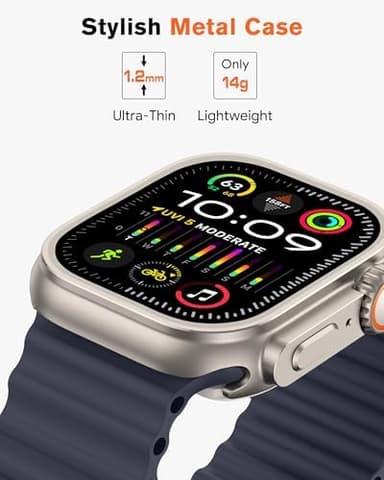 amBand 3 in 1 Metal Case Compatible with Apple Watch Series 9/8/7 45mm, W1 Rugged Bumper Protector [Turning into Ultra 3/2/1 Upgrade] with Watch Crown + Back Cover, Natural Titanium - Image 4