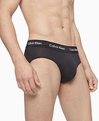 Calvin Klein Men's Cotton Stretch 3-Pack Brief, 3 Black, M - Image 4