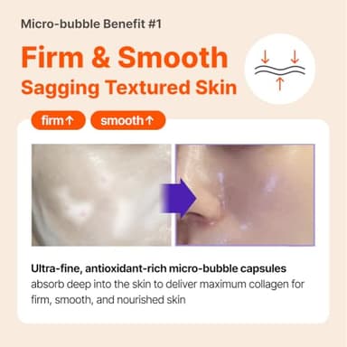 MENOKIN 30 Seconds Quick Bubble Mask [LIFT] - [Collagen] & Niacinamide in Micro-bubbles for Anti Aging, Boost Elasticity, Fine Lines, Korean Glass Skin Care Essential, 70 Uses, 3.21 fl.oz - Image 4