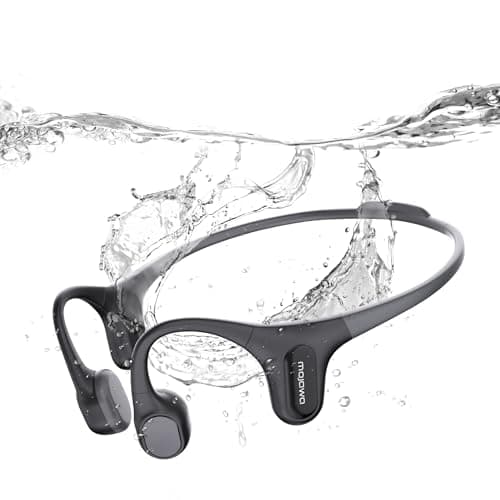 mojawa Run Plus Bone Conduction Headphones, Open-Ear Bluetooth Headphones, 32GB MP3 Player, IP68 Waterproof Swimming Earbuds, Deep Bass, Secure Fit for Running, Gym and Daily Use, Black - Image 1