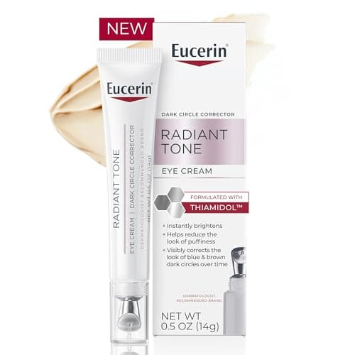 Eucerin Radiant Tone Eye Cream Dark Circle Corrector, Eye Brightening Cream with Thiamidol and Hyaluronic Acid, Helps Reduce the Look of Eye Puffiness, 0.5 Oz Tube - Image 1