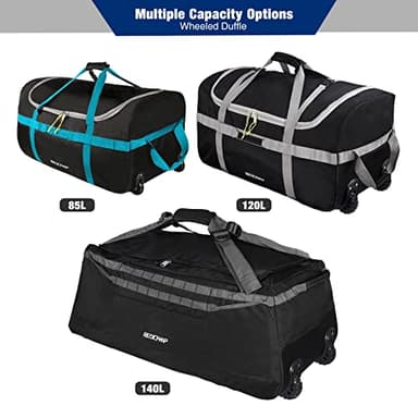 REDCAMP Foldable Duffle Bag with Wheels, 120L 1680D Oxford Large Duffle bags for Travel - Image 9