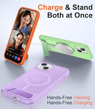 Temdan Magnetic Compatible with iPhone 15 Case, [Built-in Invisible Kickstand][Compatible with MagSafe] [Military Grade Shockproof] Slim Translucent Matte Phone Case for iPhone 15 6.1" - Image 7