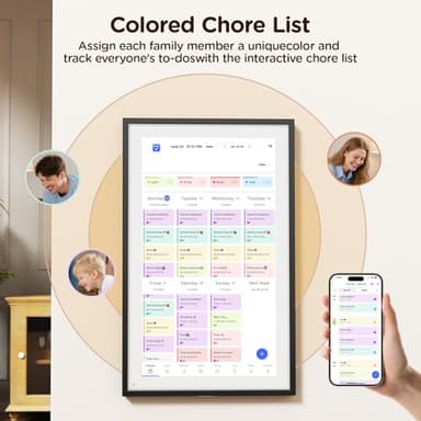 10.1 inch Digital Calendar,Electronic Desktop calendar, Full HD 1920 * 1080P IPS Touchscreen Display for Family Meal Planner Support - Streamline Household Organization - Image 4