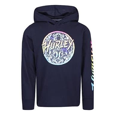 Hurley Boys' Long Sleeve Hooded T-Shirt, Black, 4T - Image 1