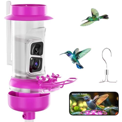 Soliom-The Original Hummingbird Feeder Camera 2K with Updated Structure for Leak Proof,Ant Moat, Bird Watching with AI Identify Bird Species,3 Feeding Ports, Gifts Ideas for Family (16 OZ) - Image 1