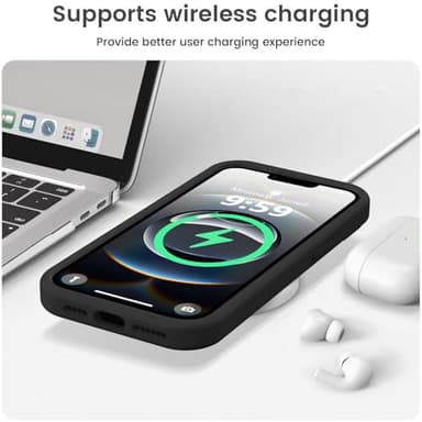 Vooii Compatible with iPhone 16e Case, Liquid Silicone Upgrade [Camera Protection] [Soft Anti-Scratch Microfiber Lining] Shockproof Phone Case for iPhone 16e 6.1 inch - Black - Image 7