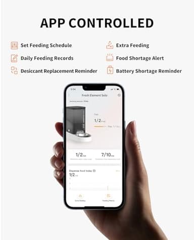 PETKIT Automatic Cat Feeder, 2.4G WiFi Automatic Dog Feeder, App Control Pet Food Dispenser with Triple Fresh-Lock System, Up to 10 Meals Per Day, Schedule Feeding, Food Shortage Alert, 3L Capacity - Image 2