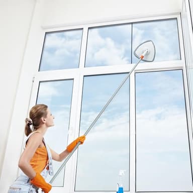 Wall Cleaner Mop with 83.5” Long Handle,Baseboard Cleaner Mop 360°Rotatable Adjustable,Ceiling Duster Tool with 3 Replacement Pads for Walls, Window, Floor - Image 6