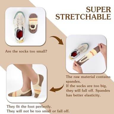 Gonii Women's No Show Socks Thin Breathable Anti-Slip High Elasticity Invisible for Sneakers Flats Loafers - Image 6