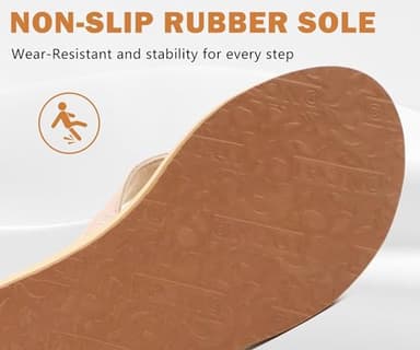 ONCAI Women's Flip Flops Comfortable Summer Beach Thong Sandals for Women 2025 with Cushion Walking Arch Support Yoga Mat Indoor Outdoor Soles Khaki Size 7 - Image 5