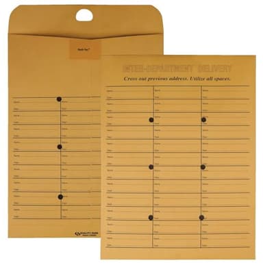 Quality Park 2-Side Interoffice Envelopes, Redi-Tac Box-Style, Brown Kraft, 10 x 13, 100 per Box, (63666) - Image 1