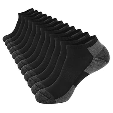 COOPLUS 12 Pack Mens Cushioned Ankle Socks, Low Cut Breathable Casual Socks (Shoe Size 6-11) - Image 1