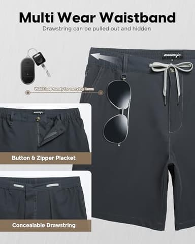maamgic Men's 7 Inseam Casual Classic Fit Shorts Men with Multi-Pocket Workout Short Hybrid Quick Dry Short Pants - Image 3