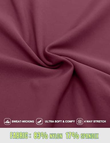 Womens Tennis Dress, Athletic Dress with Built-in Bra & Shorts Pockets Summer Dresses for Women Golf Outfits for Workout Burgundy - Image 4