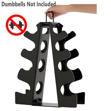 EXBTOKA Dumbbell Rack Stand Only, 4 Tier Weight Rack for Dumbbells 5-15LB, Upgraded Handle, Compact A-Frame Weight Rack, Suitable for Home Gym (No Dumbbells Rack Only) - Image 2