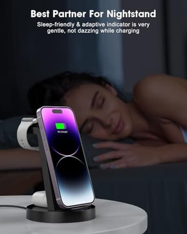 3 in 1 Charging Station for Apple Device, Wireless Charger for iPhone 16e 16 15 14 13 12 11 Pro Max & Apple Watch iwatch- Charging Stand Dock for AirPods - Image 7
